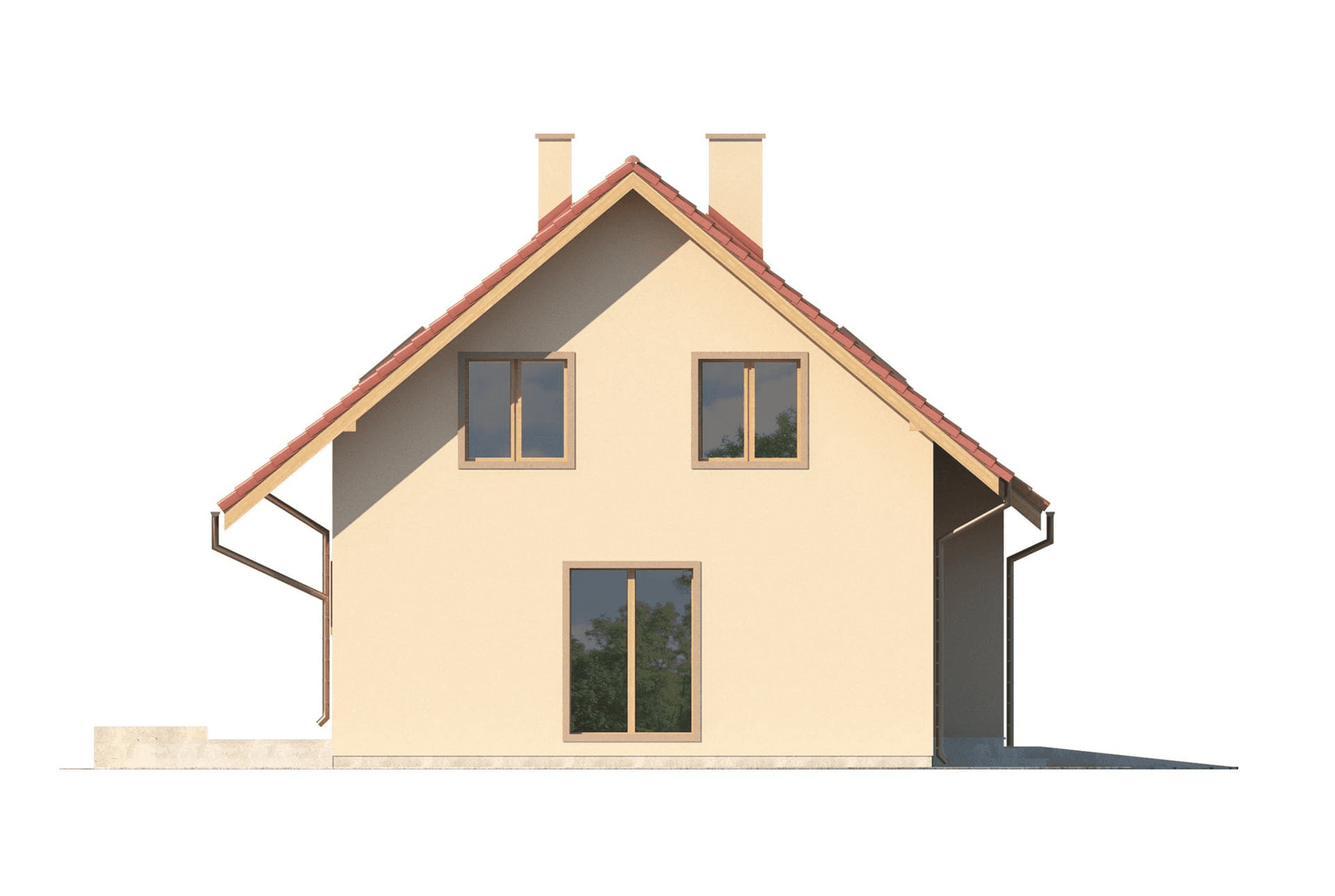 Elewacja boczna projekt domu jednorodzinny tani w budowie Eco 01