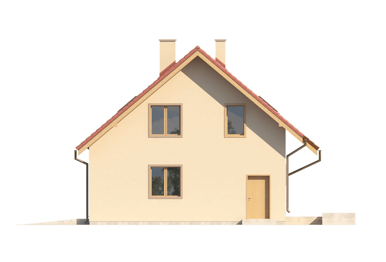 Projekt domu Eco 01 elewacja boczna dom tani w budowie