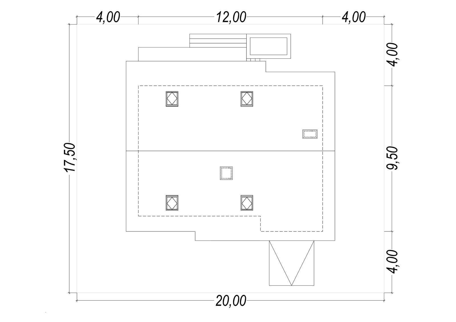 Rzut działki projekt domu tani w budowie Eco 01
