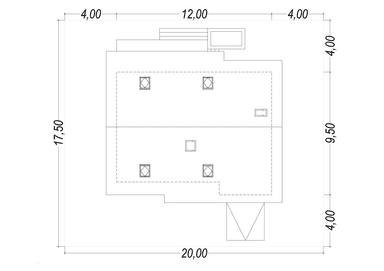 Rzut działki projekt domu tani w budowie Eco 01