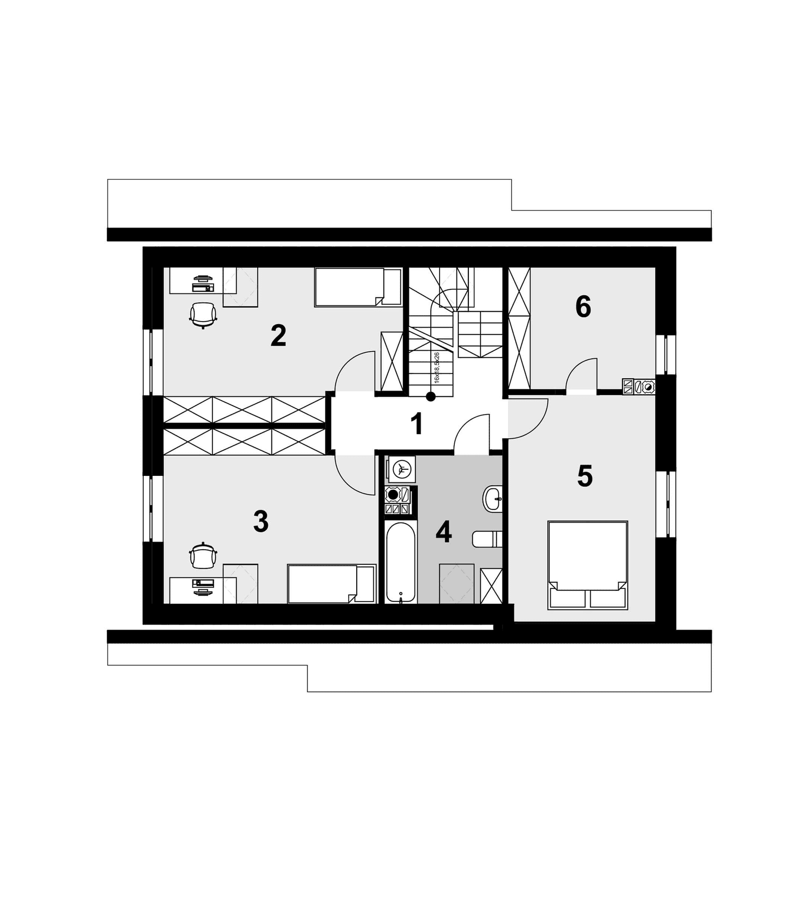 Rzut poddasza projekt domu Eco 01