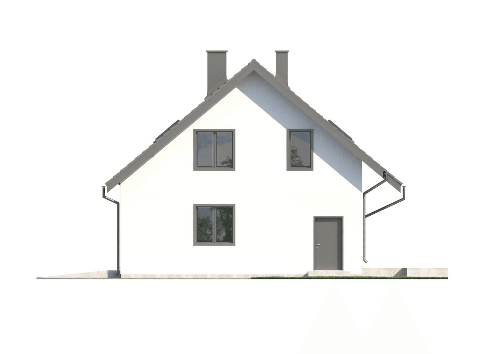 Elewacja boczna w proejkcie domu jednorodiznnym Eco 02