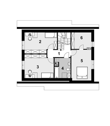 Rzut poddasza projekt domu Eco 02