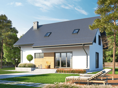 Wizualizacja projektu domu z poddaszem Eco 02