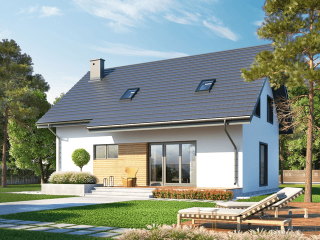 Wizualizacja projektu domu z poddaszem Eco 02