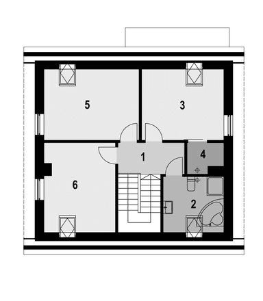 Rzut poddasza projekt domu Eco 04