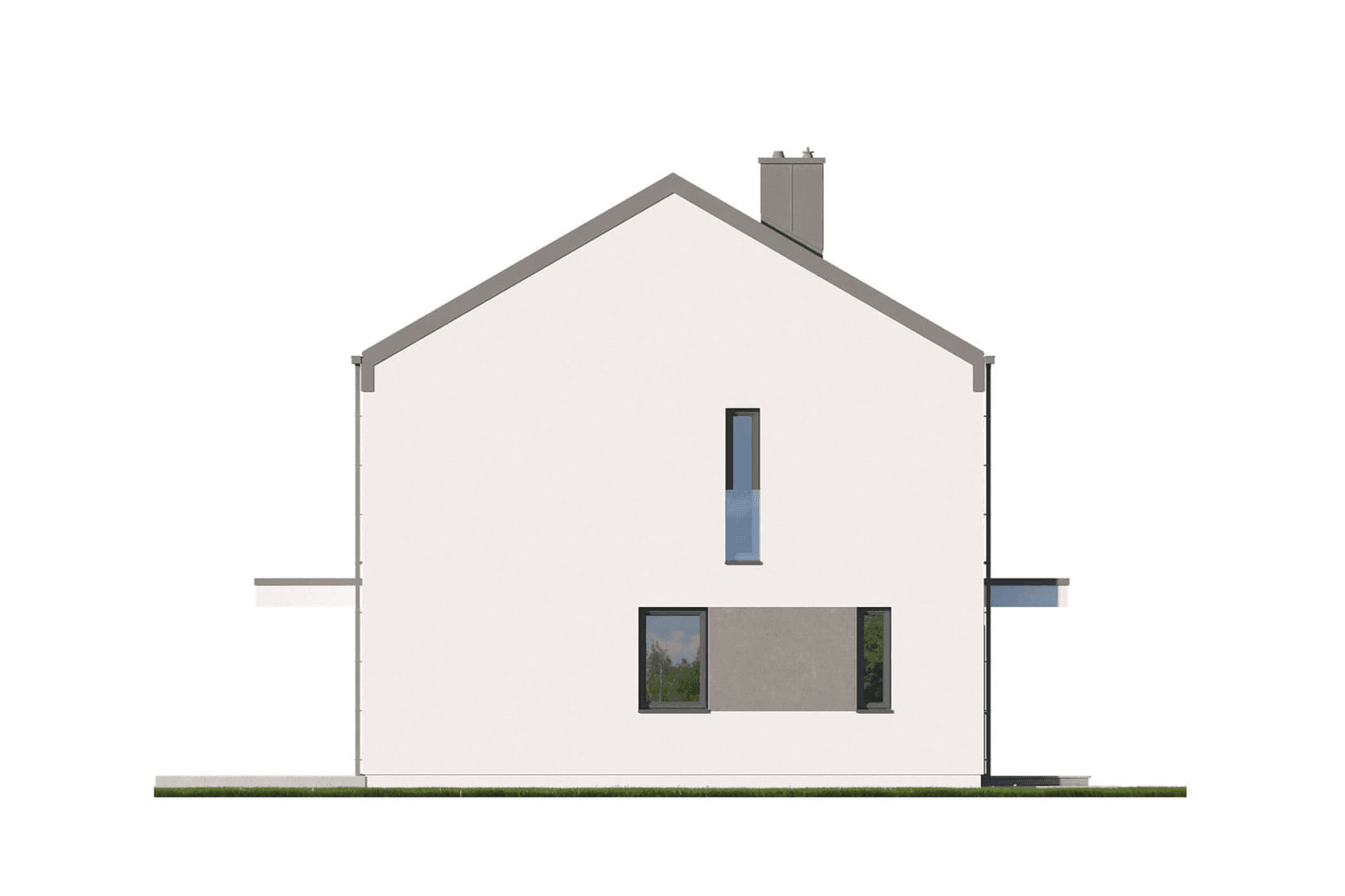 Elewacja boczna w projekcie domu Eco41