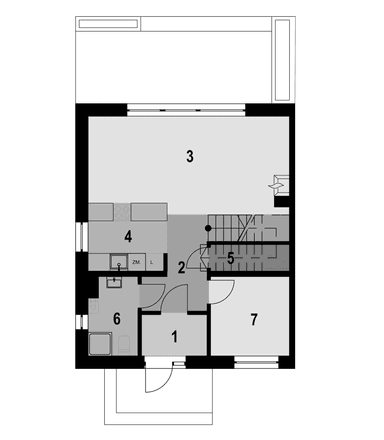 Rzut parteru w projekcie domu Eco 41
