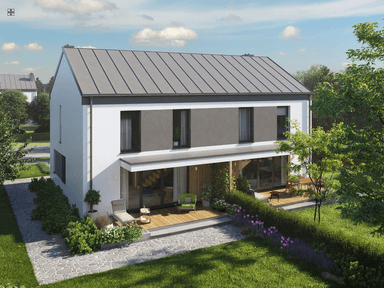 Wizualizacja projektu domu w zabudowie szeregowej Eco 41