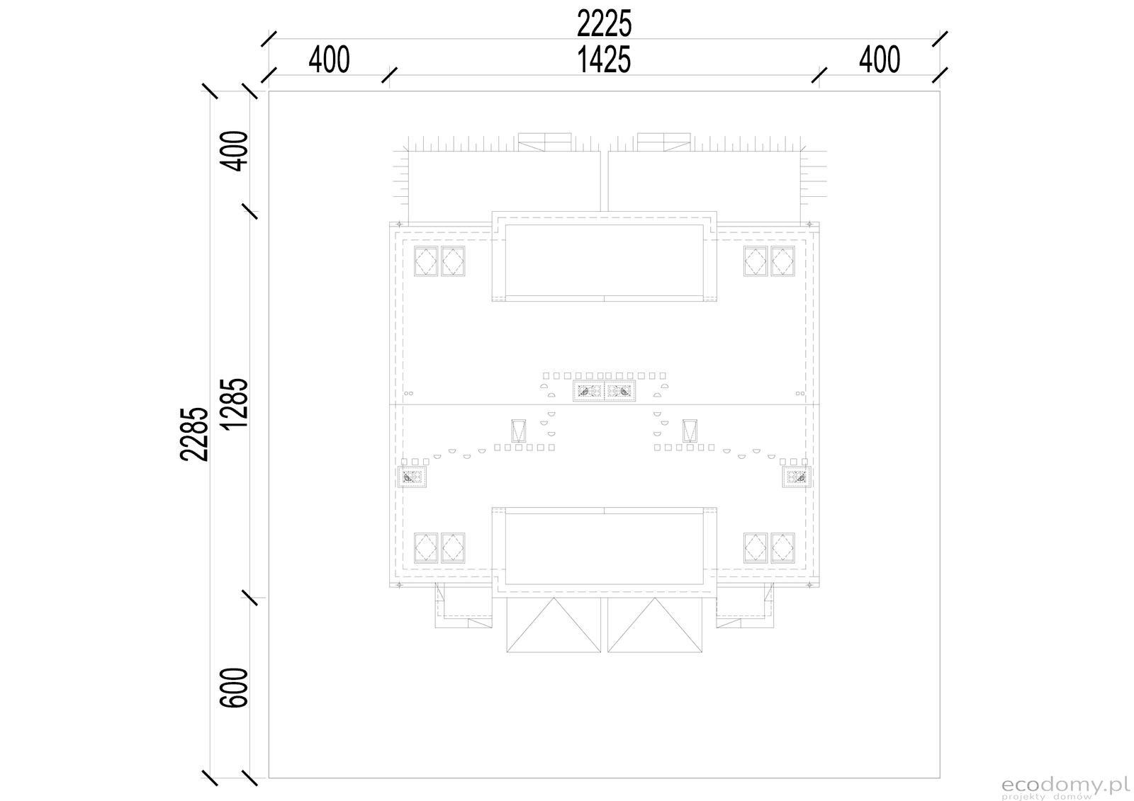 Usytuowanie na działce projektu domu Eco 20