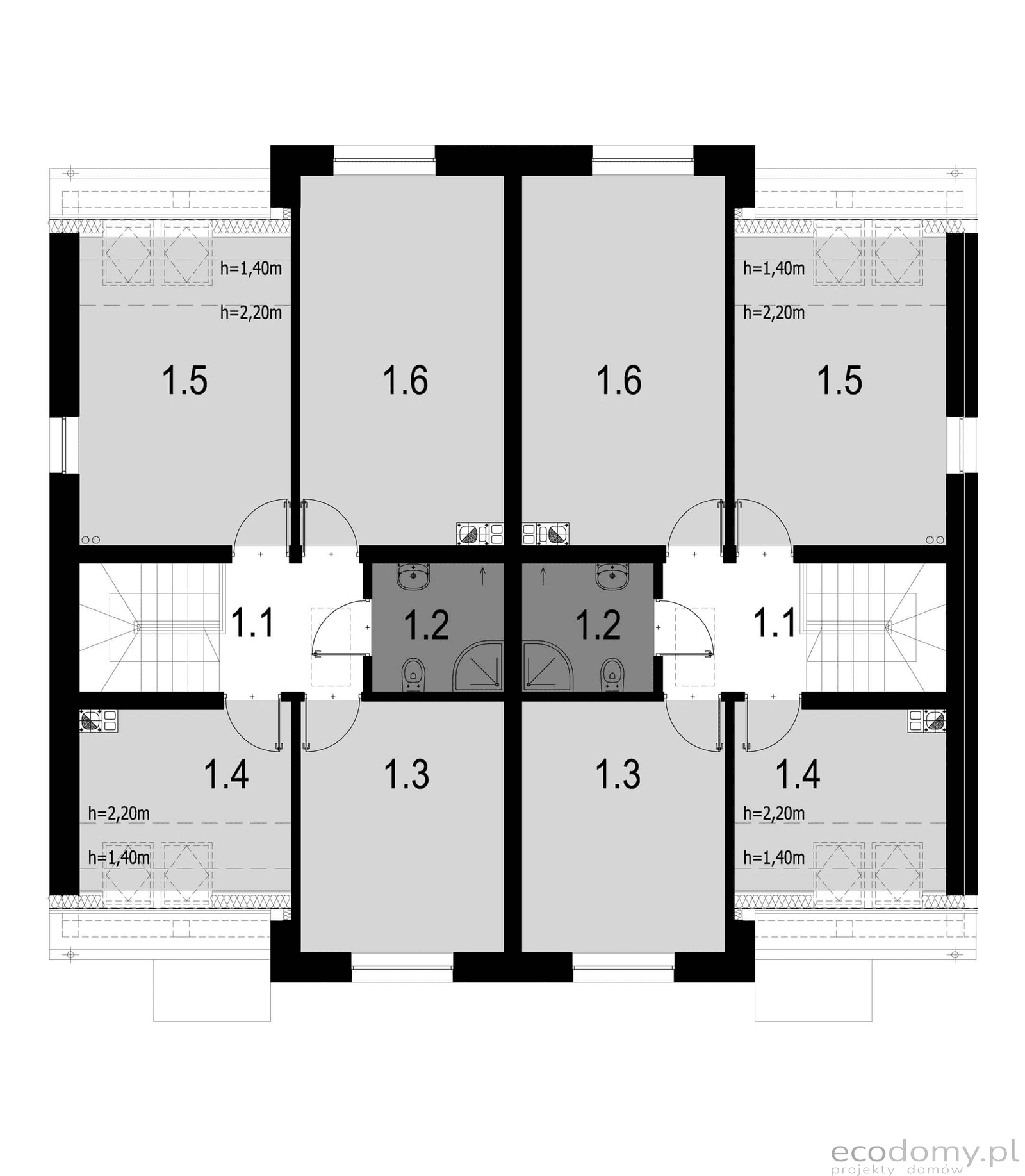 Rzut poddasza projekcie domu Eco 20