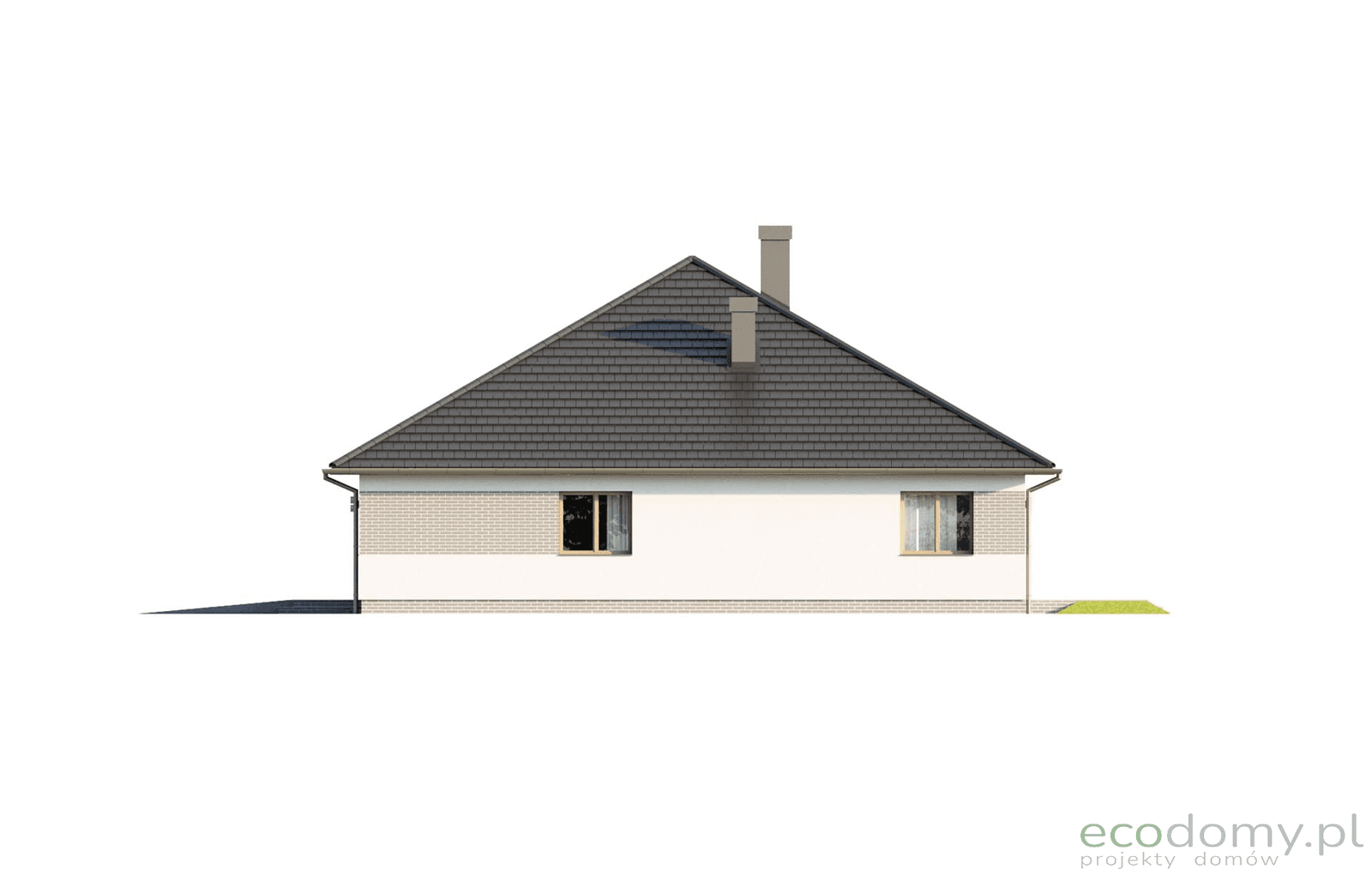 Elewacja boczna parterowy dom do zabudowy bliźniaczej eco 18