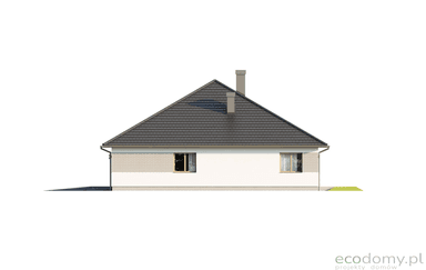 Elewacja boczna parterowy dom do zabudowy bliźniaczej eco 18