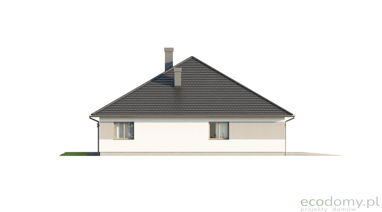 Elewacja boczna projekt domu parterowy bliźniak eco 18