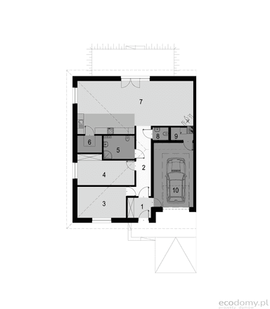 Rzut parteru w proejkcie domu Eco18
