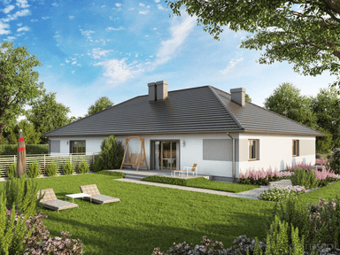 Wizualizacja projektu domu Eco 18 bliźniak parterowy