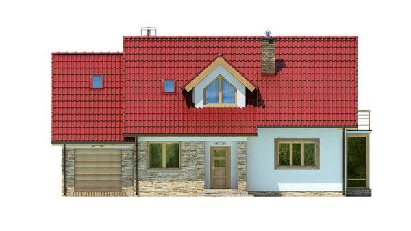 Elewacja frontowa domu jednorodzinnego BW-03 wariant 2