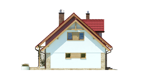 Elewacja prawa domu jednorodzinnego BW-03 wariant 2