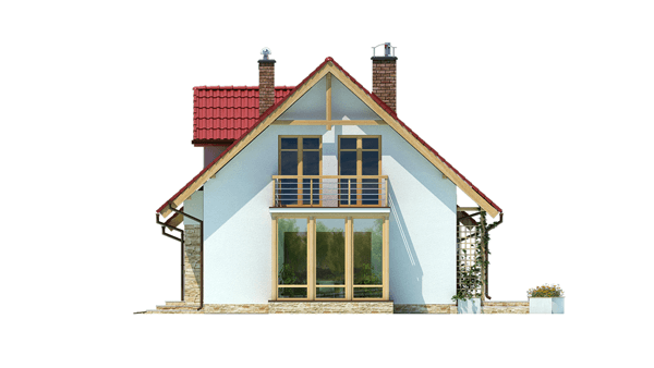 Elewacja lewa domu jednorodzinnego BW-03 wariant 2