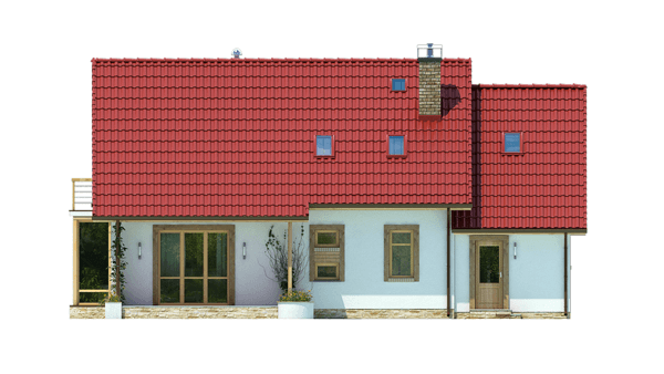 Elewacja tylna domu jednorodzinnego BW-03 wariant 2