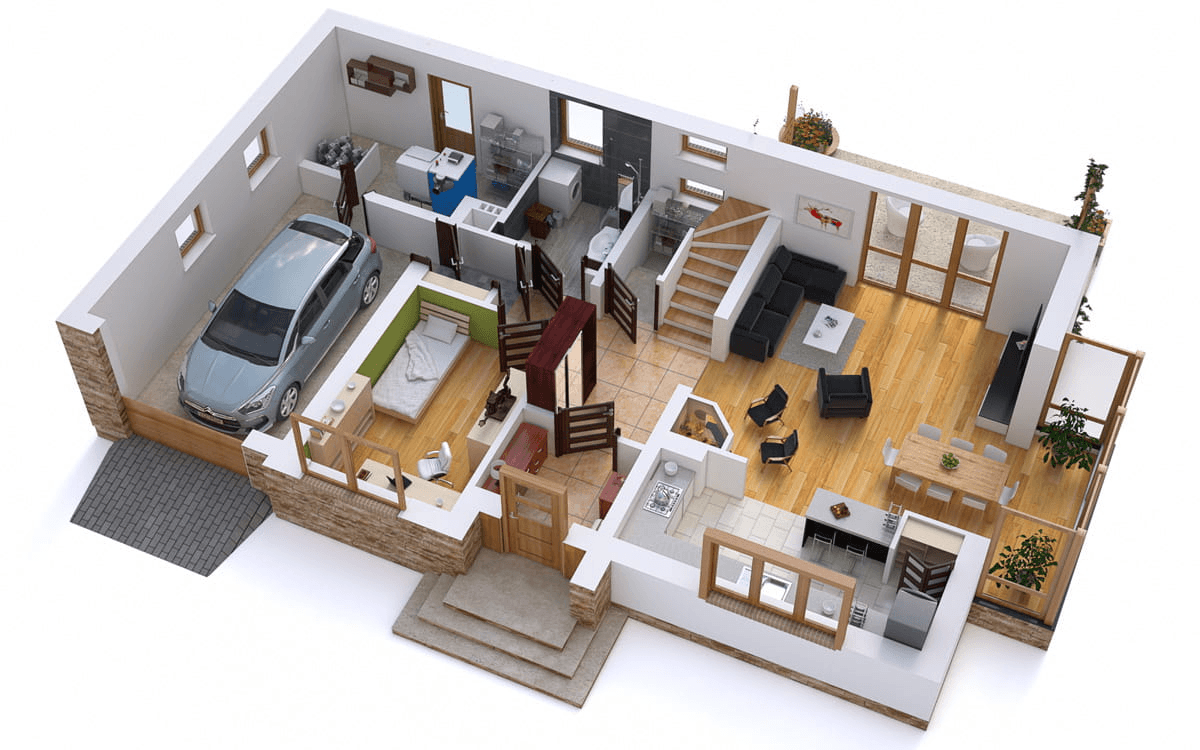 Wizualizacja domu jednorodzinnego BW-03 wariant 2