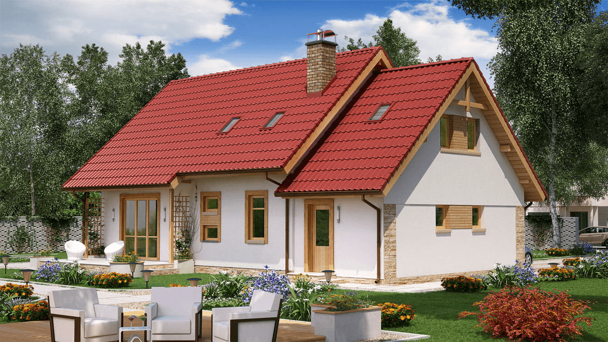 Wizualizacja domu jednorodzinnego BW-03 wariant 2