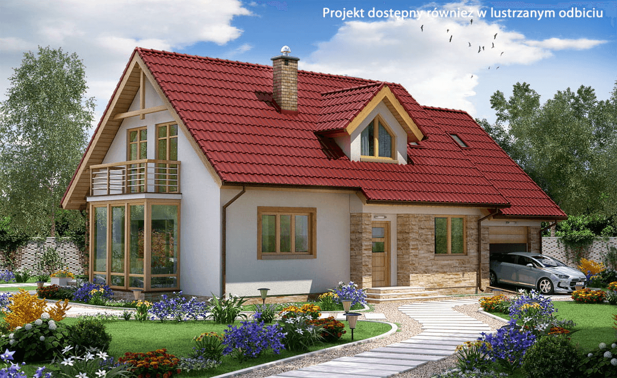 Wizualizacja domu jednorodzinnego BW-03 wariant 2