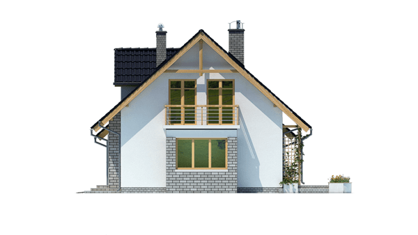 elewacja prawa domu jednorodzinnego BW-03 wariant 1