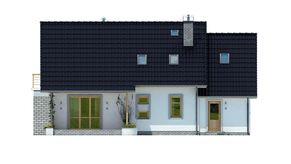 elewacja tylna domu jednorodzinnego BW-03 wariant 1