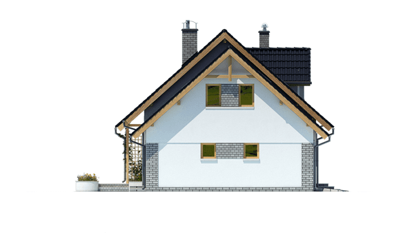 elewacja lewa domu jednorodzinnego BW-03 wariant 1