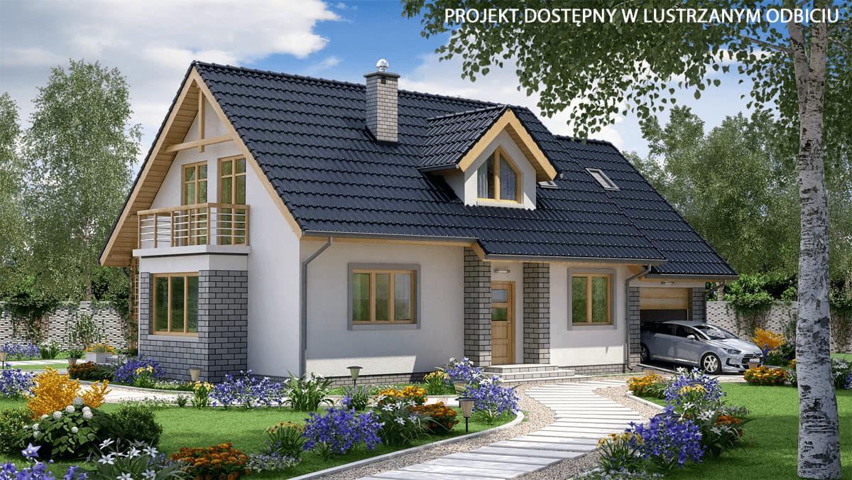 Wizualizacja domu jednorodzinnego BW-03 wariant 1