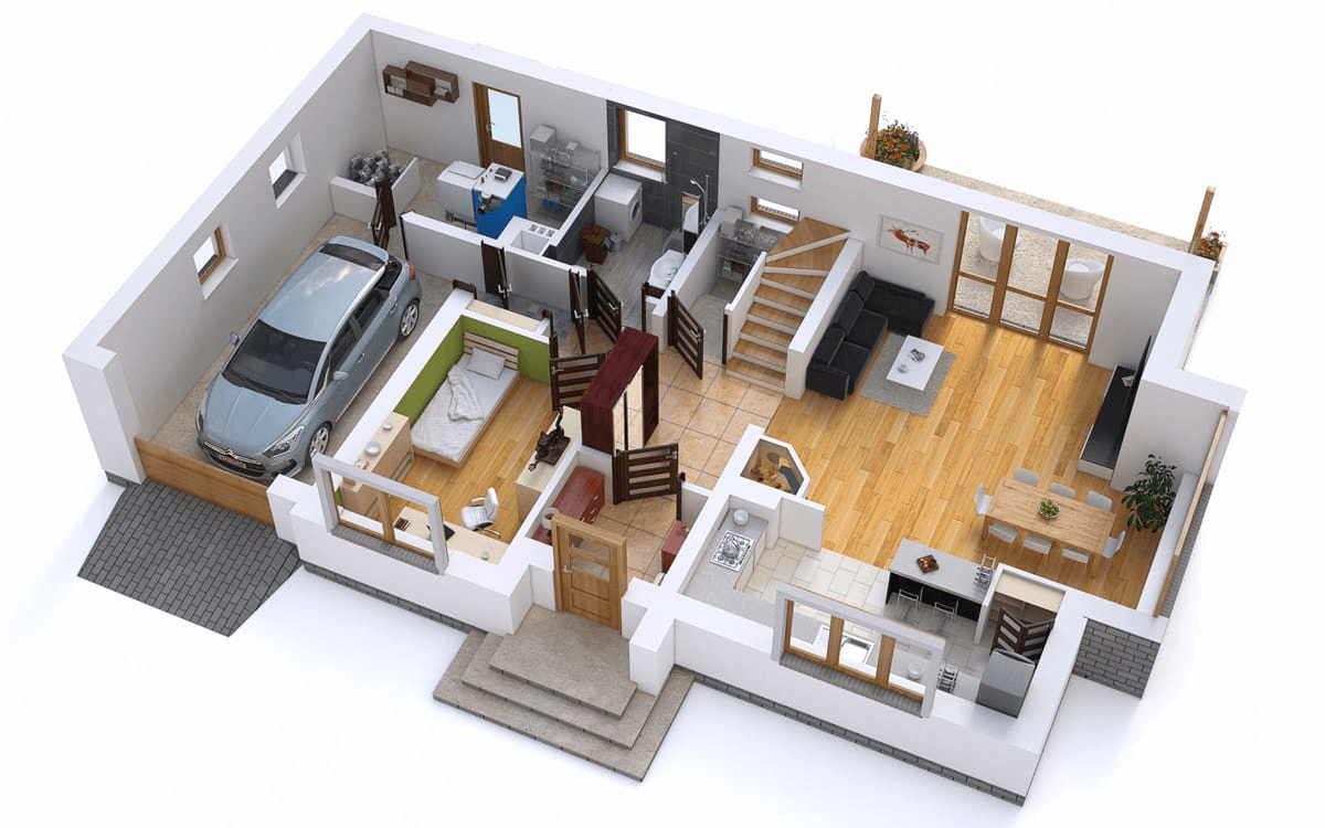 Wizualizacja domu jednorodzinnego BW-03 wariant 1