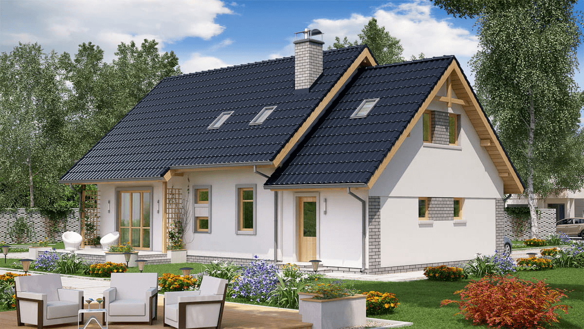 Wizualizacja domu jednorodzinnego BW-03 wariant 1