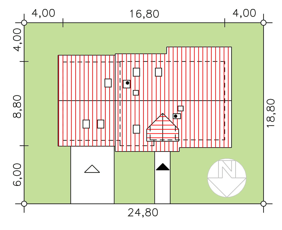 rzut usytuowania domu jednorodzinnego BW-03 wariant 5