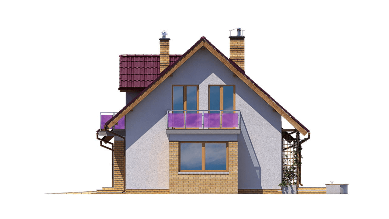 Elewacja prawa domu jednorodzinnego BW-03 wariant 8