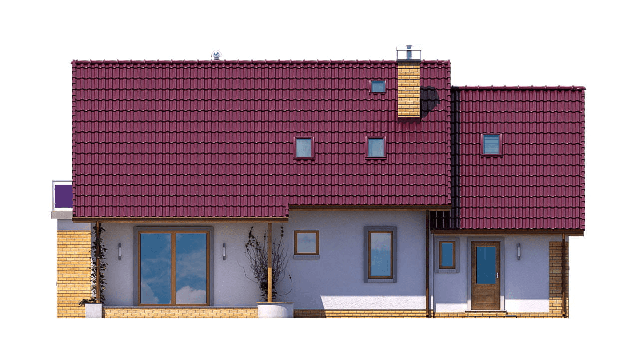 Elewacja tylna domu jednorodzinnego BW-03 wariant 8