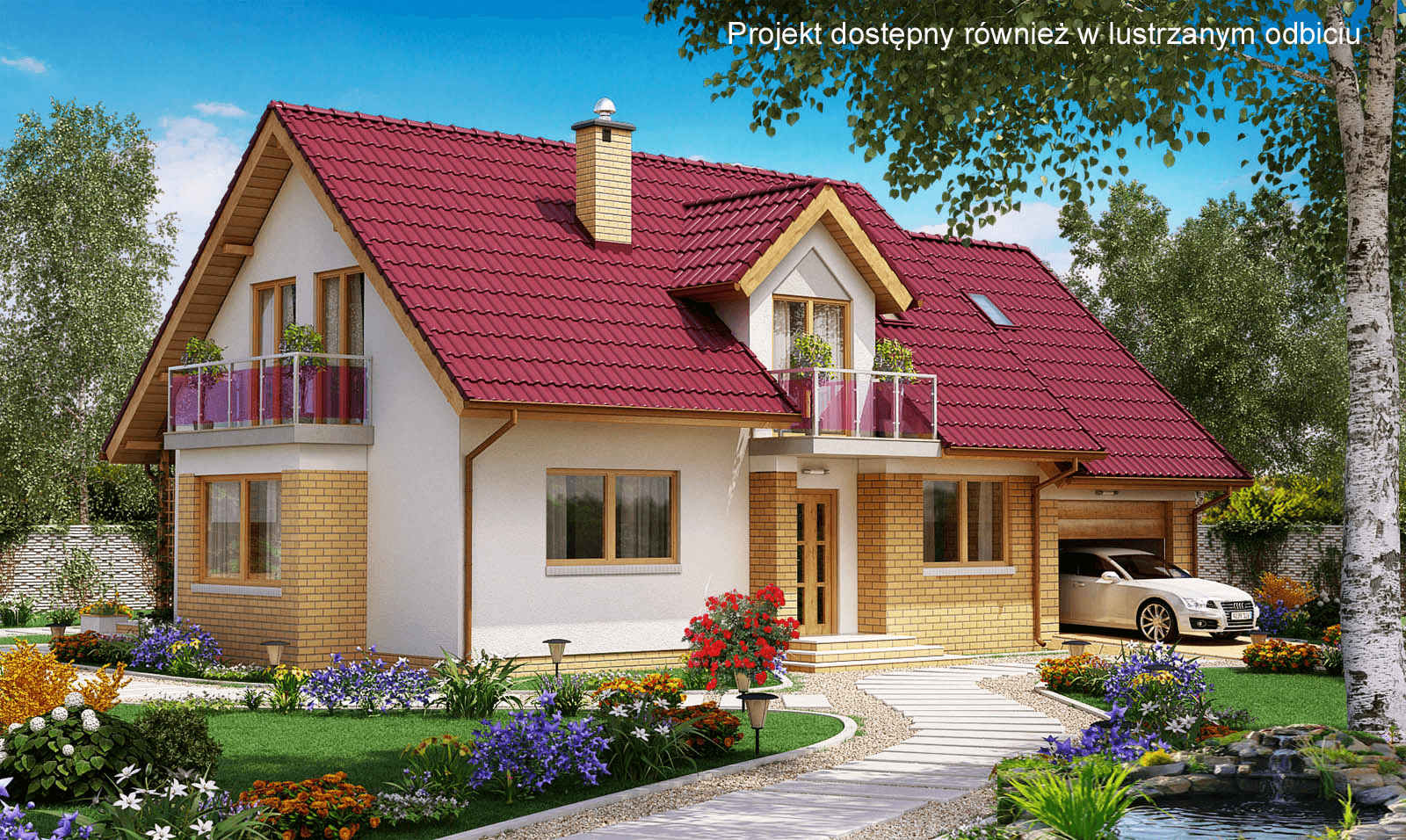 Wizualizacja domu jednorodzinnego BW-03 wariant 8