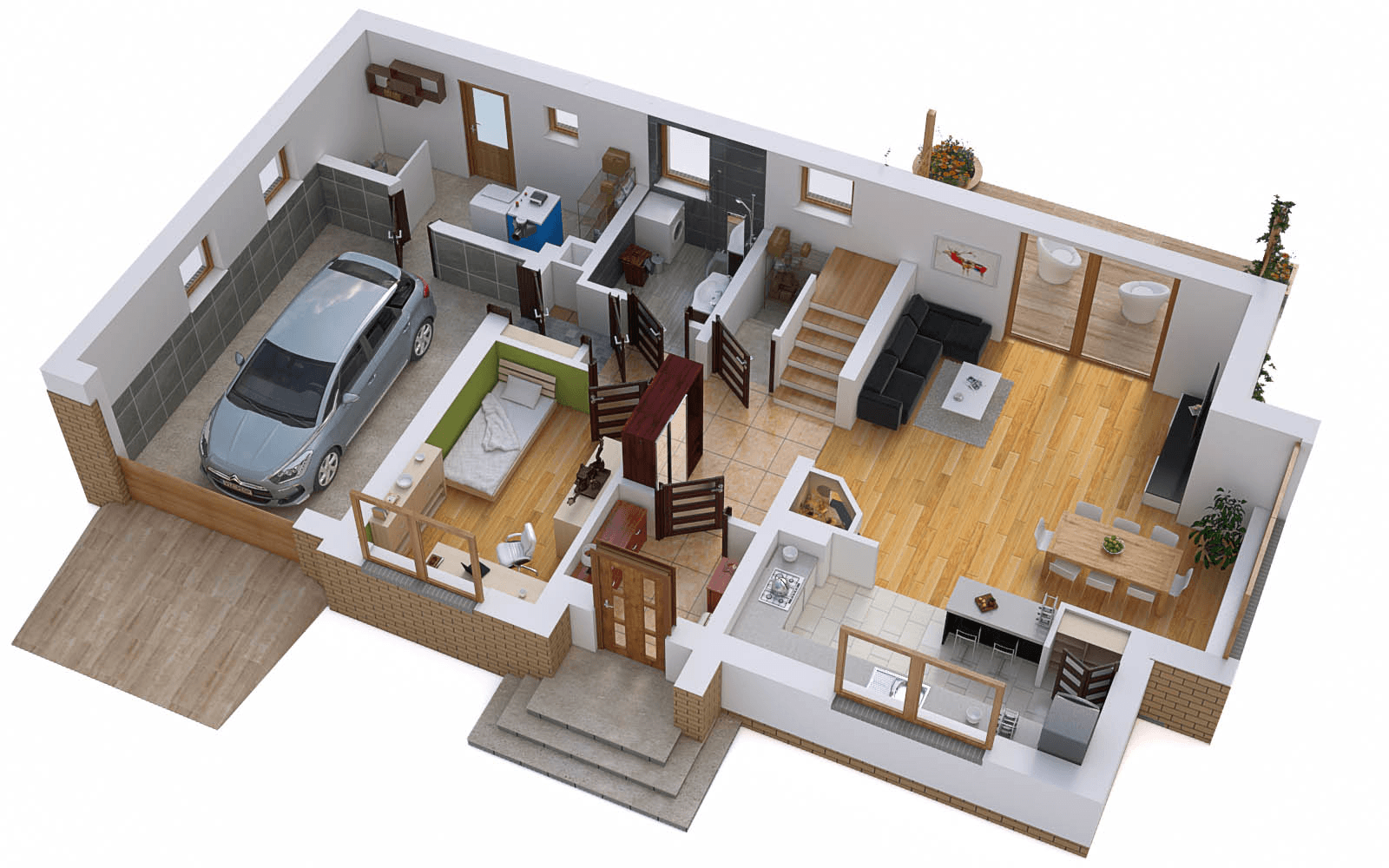 Wizualizacja domu jednorodzinnego BW-03 wariant 8