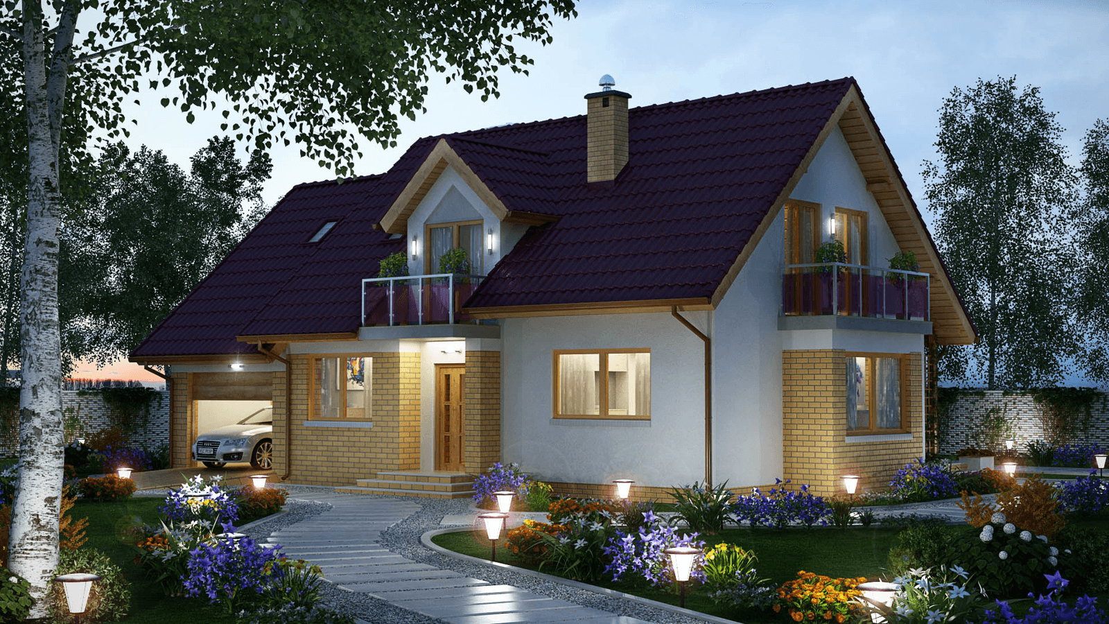 Wizualizacja domu jednorodzinnego BW-03 wariant 8