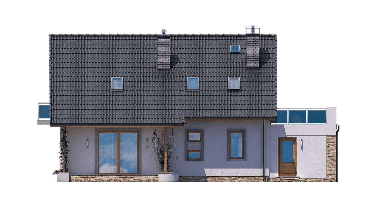 Elewacja tylna domu jednorodzinnego BW-03 wariant 9