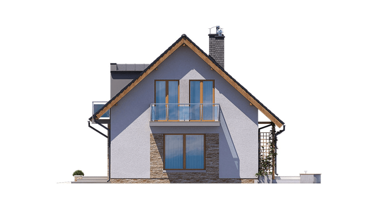 Elewacja lewa domu jednorodzinnego BW-03 wariant 9