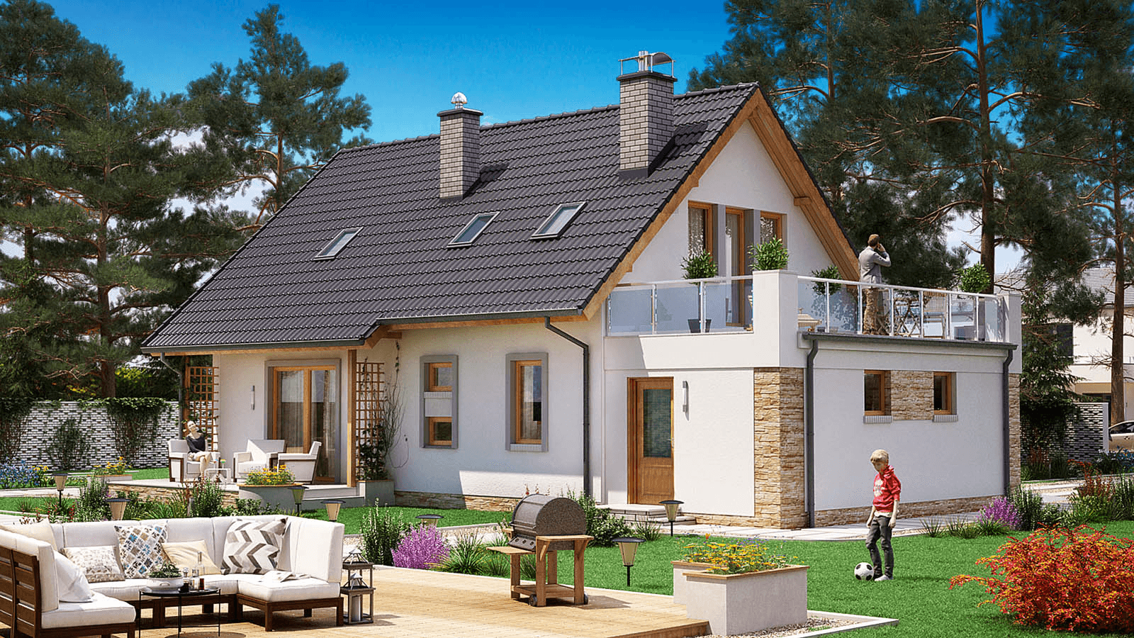 Wizualizacja domu jednorodzinnego BW-03 wariant 9