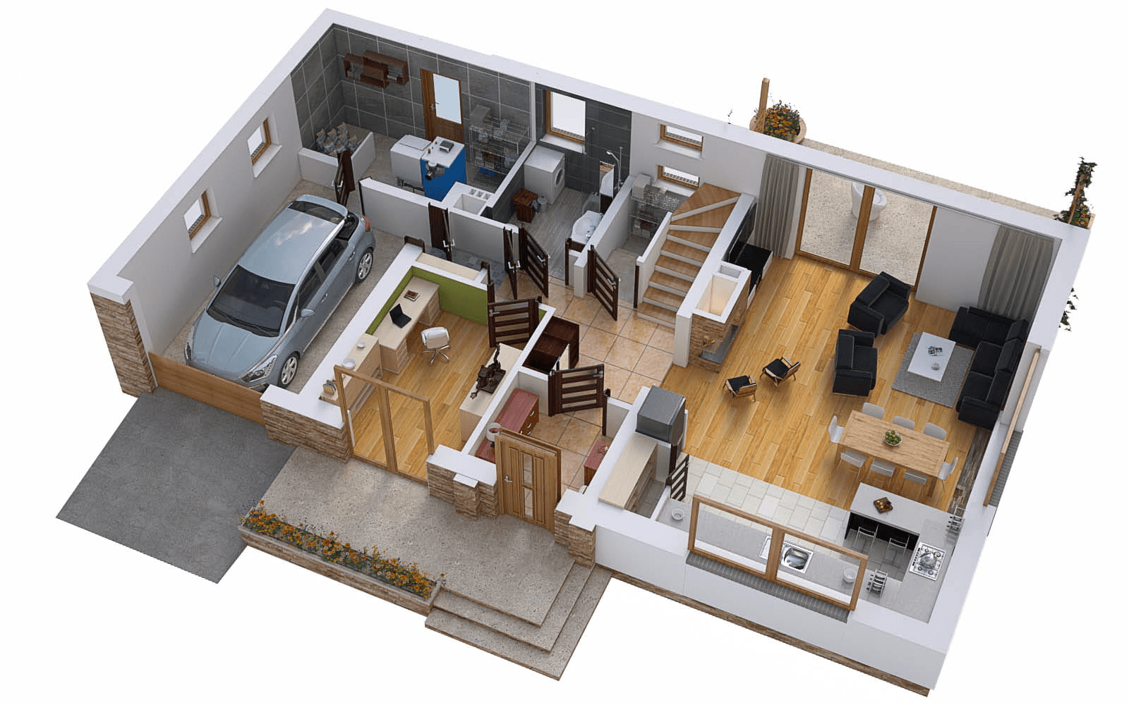 Wizualizacja domu jednorodzinnego BW-03 wariant 9