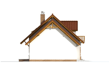 Elewacja prawa domu jednorodzinnego BW-03 z balkonem frontowym