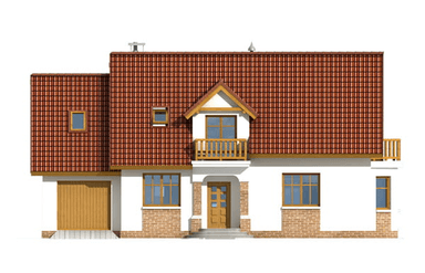 Elewacja frontowa domu jednorodzinnego BW-03 z balkonem frontowym