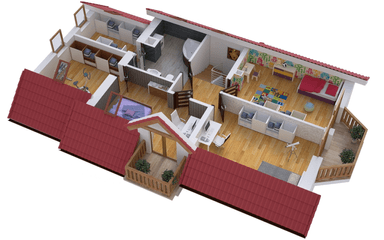 Wizualizacja domu jednorodzinnego BW-03 z balkonem frontowym