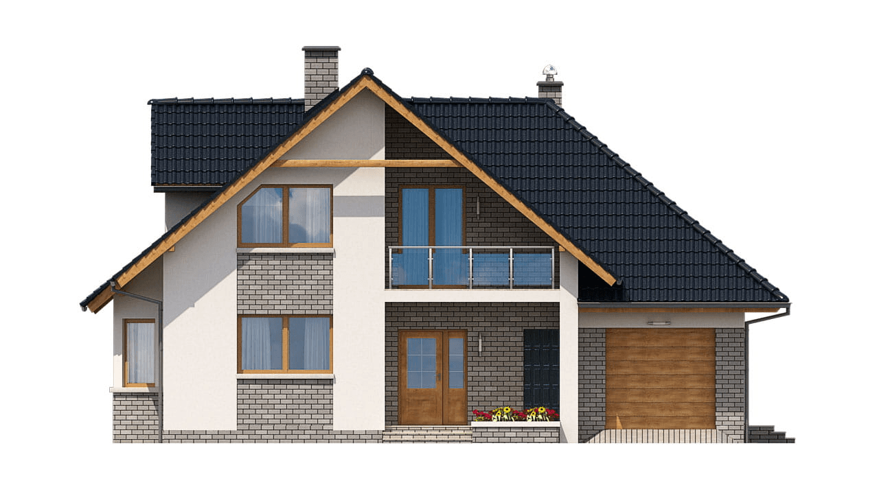 elewacja frontowa domu jednorodzinnego BW-10 wariant 4
