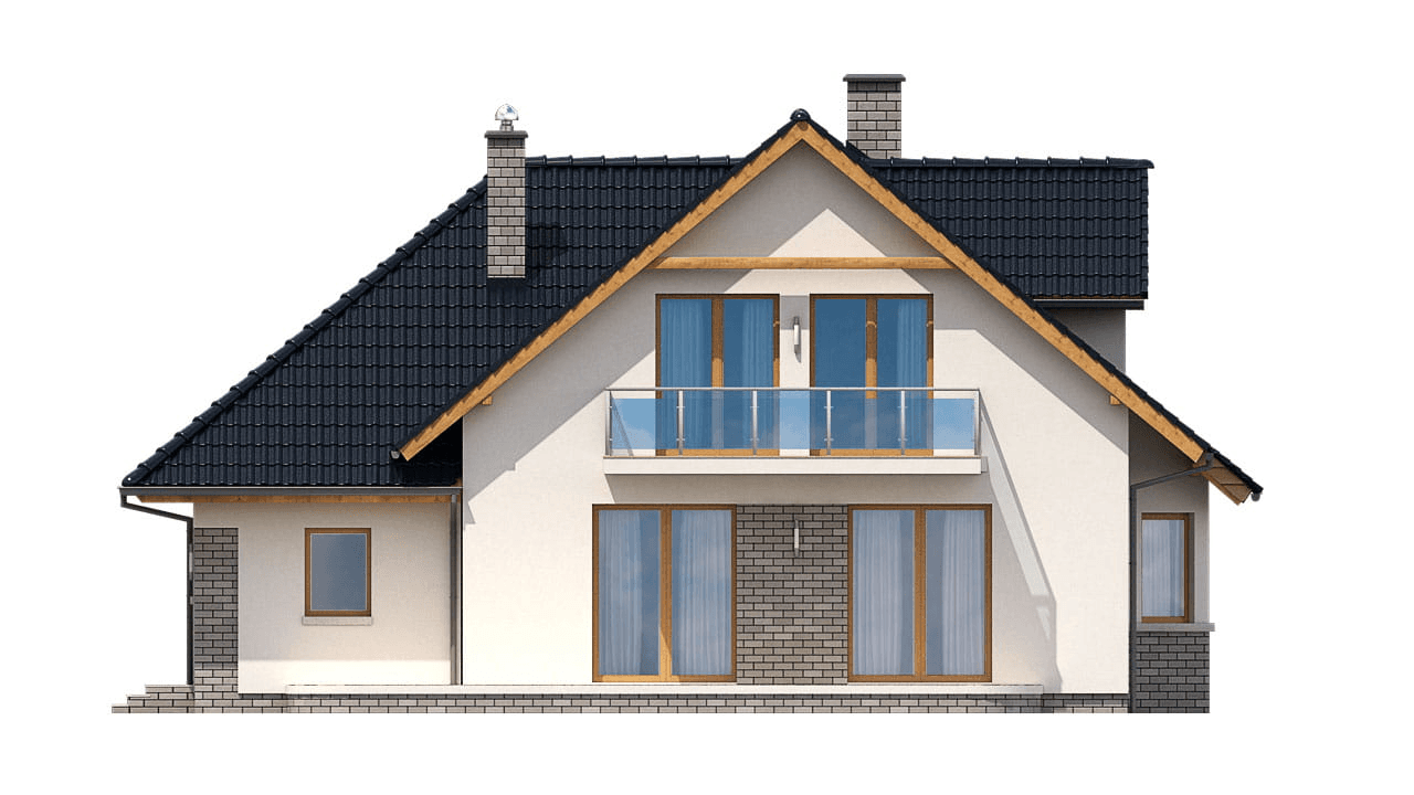 elewacja tylna domu jednorodzinnego BW-10 wariant 4