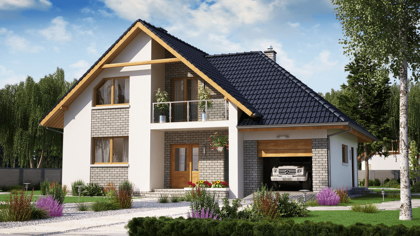 Wizualizacja domu jednorodzinnego BW-10 wariant 4