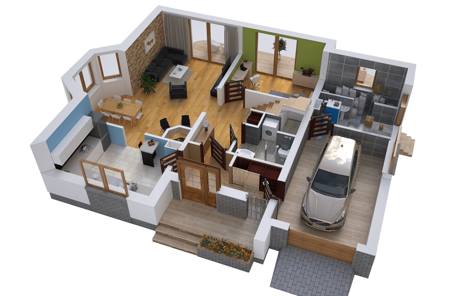 Wizualizacja domu jednorodzinnego BW-10 wariant 4